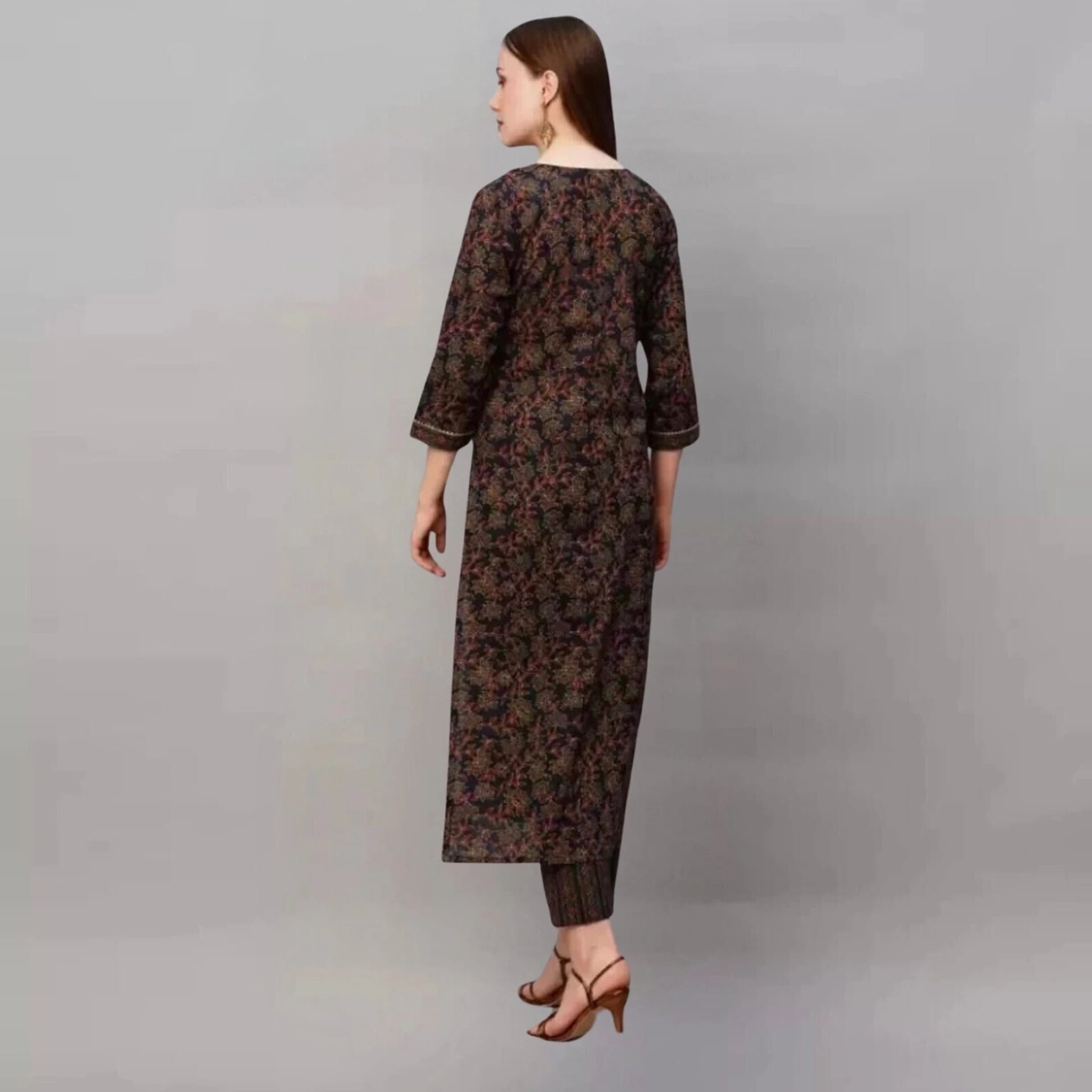Women Stylish Printed Cotton Blend Kurti Set