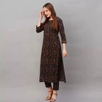 Women Stylish Printed Cotton Blend Kurti Set