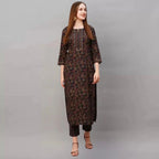 Women Stylish Printed Cotton Blend Kurti Set