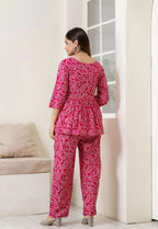 Women's Printed Pink Floral Co-Ord Set