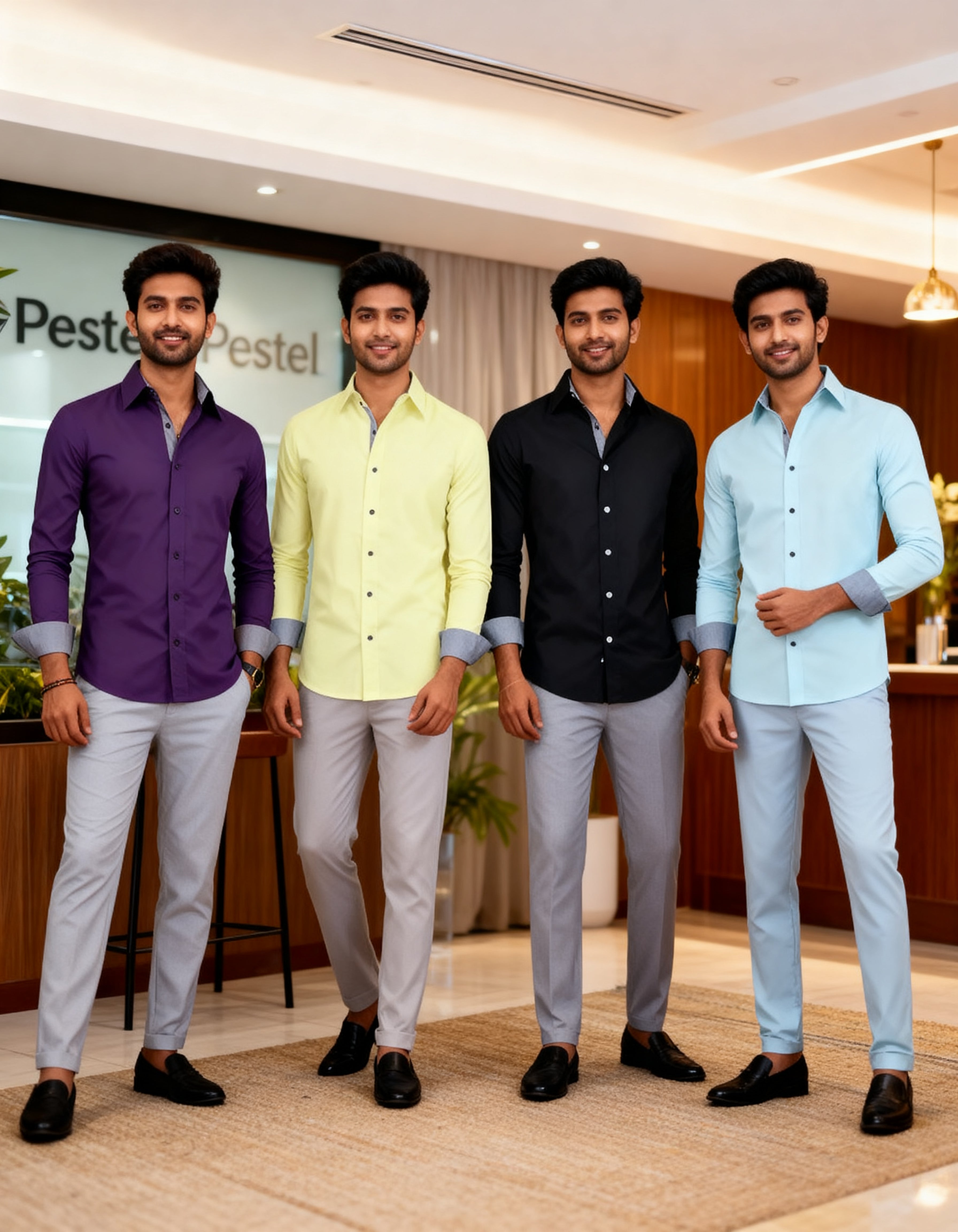 Men's Solid Full Sleeve Casual Shirt Combo Pack of 4